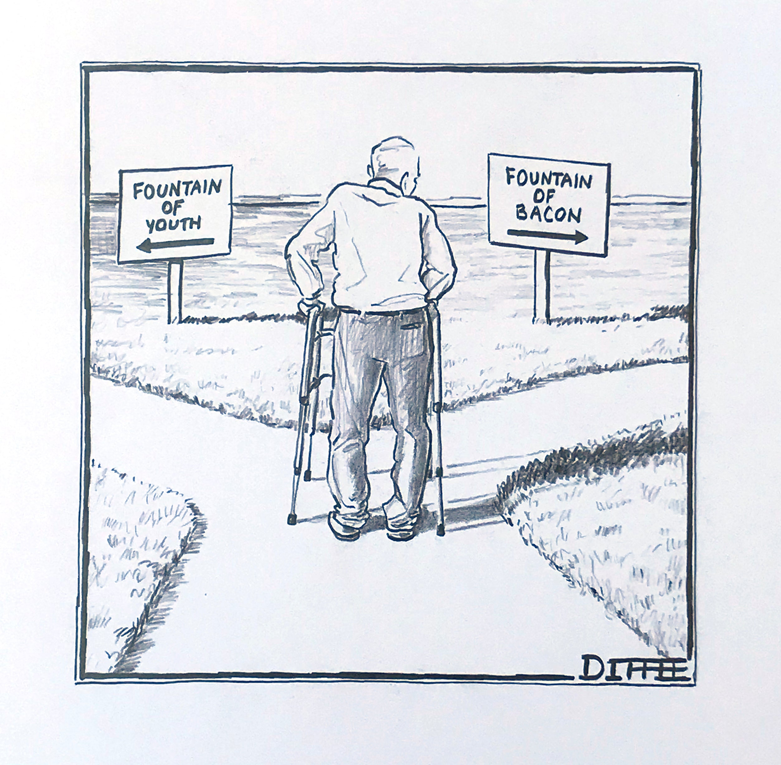 William Diffoo Fountain Of Bacon | Original And Unique New Yorker Magazine Cartoon ...