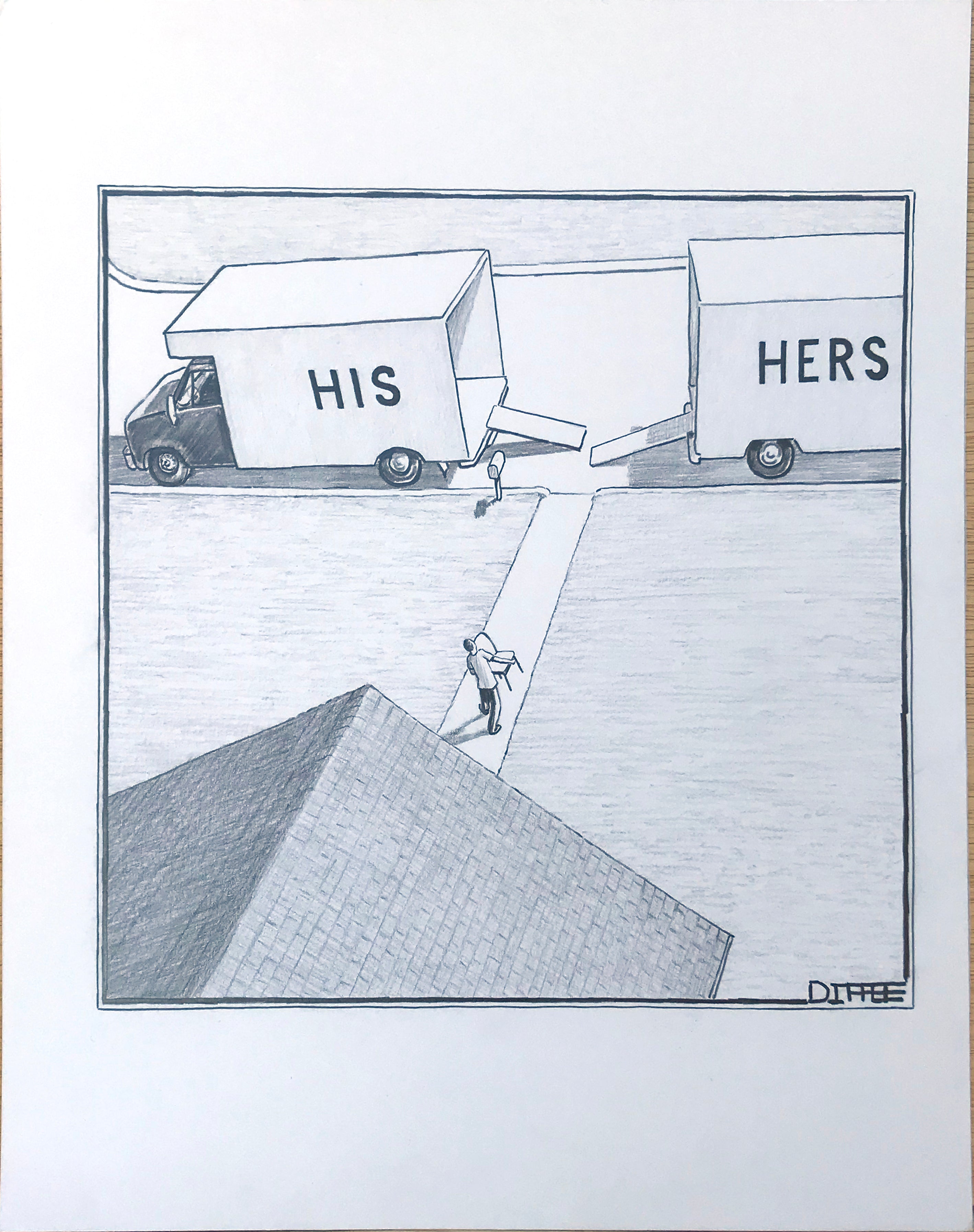 Diffee Cartoons His & Hers Trucks | Original And Unique New Yorker Magazine Cartoon ...