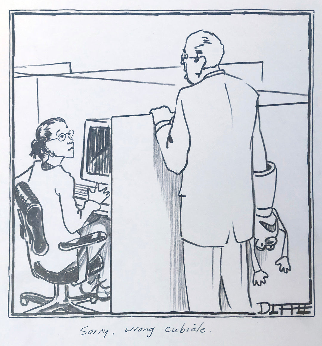 Wrong Cubical | Original And Unique New Yorker Magazine Cartoon Art ...
