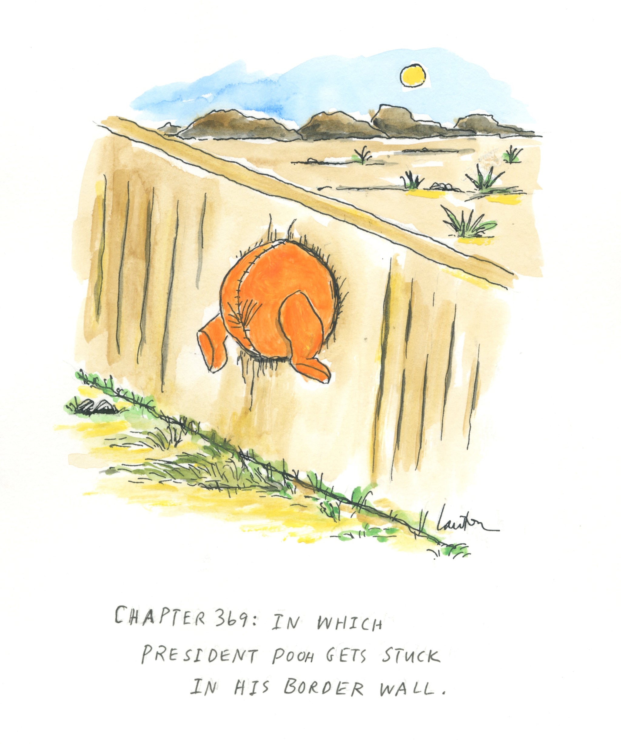 President Pooh Stuck In His Border Wall – Curated Cartoons